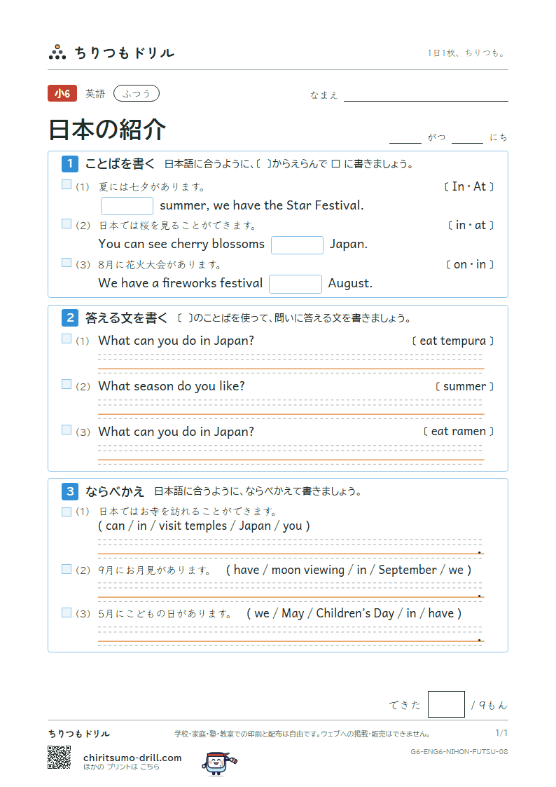 日本の紹介(Welcome to Japan.) ふつう その8の見本