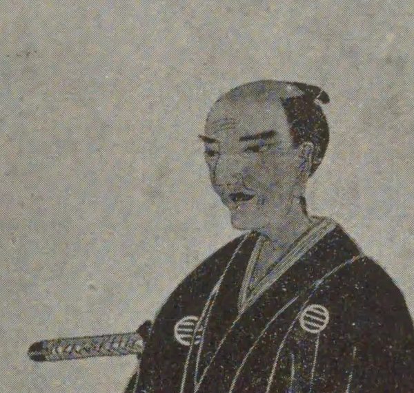 武士の顔と上半身の絵