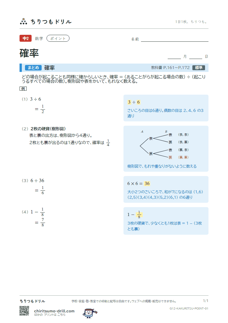 確率 ポイントの見本