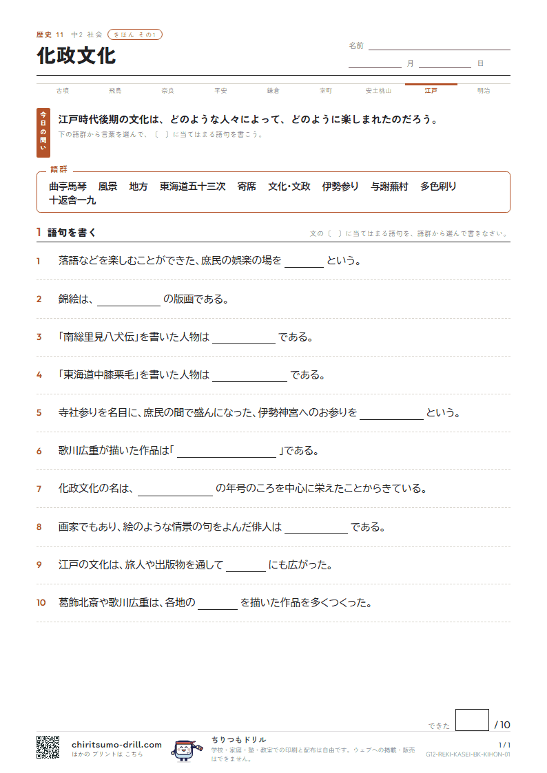 化政文化 きほん その1の見本