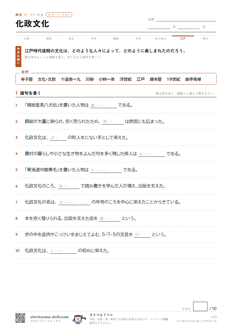 化政文化 サポート その2の見本