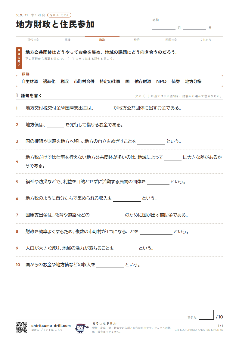 地方財政と住民参加 きほん その2の見本