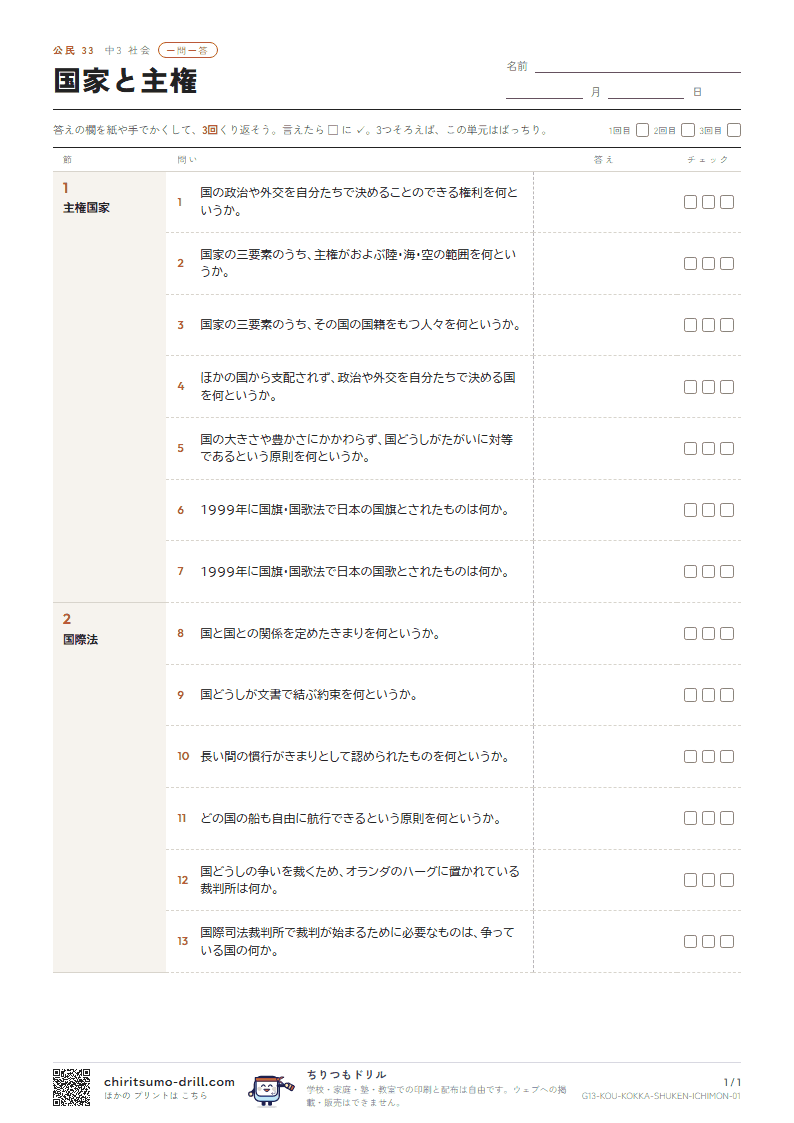 国家と主権 一問一答の見本