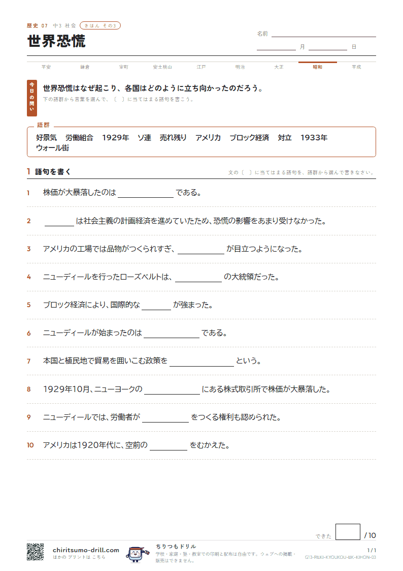 世界恐慌 きほん その3の見本
