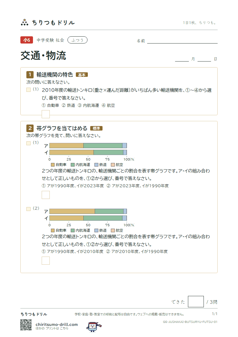交通・物流 ふつう その1の見本