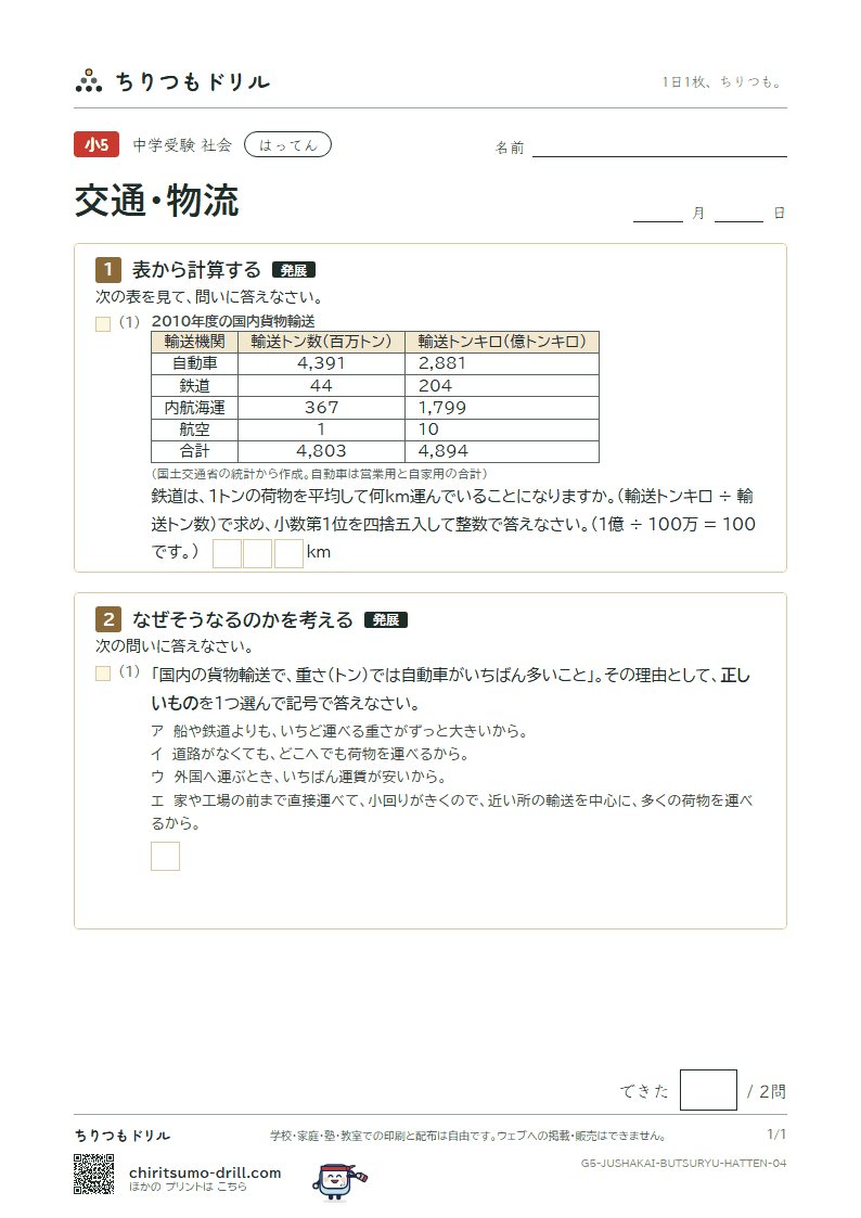 交通・物流 はってん その4の見本