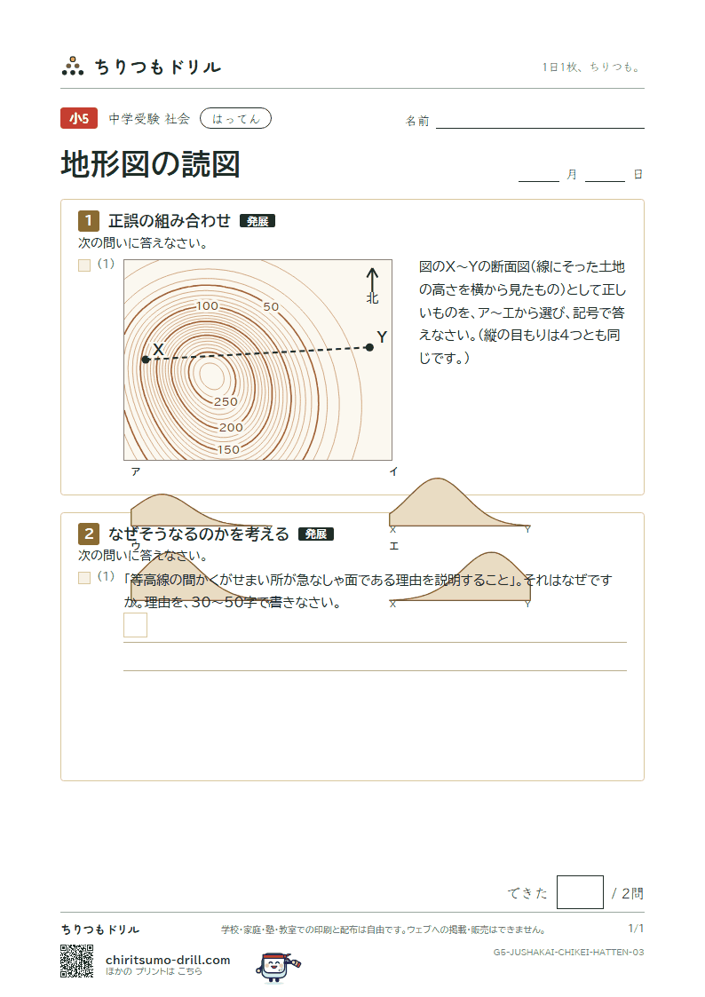 地形図の読図 はってん その3の見本