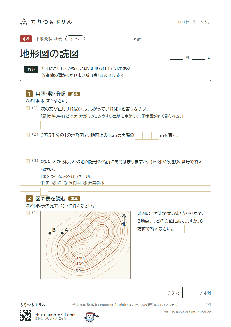 地形図の読図 きほん その8の見本