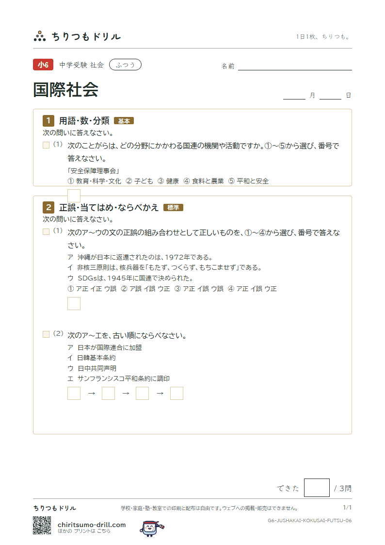 国際社会 ふつう その6の見本
