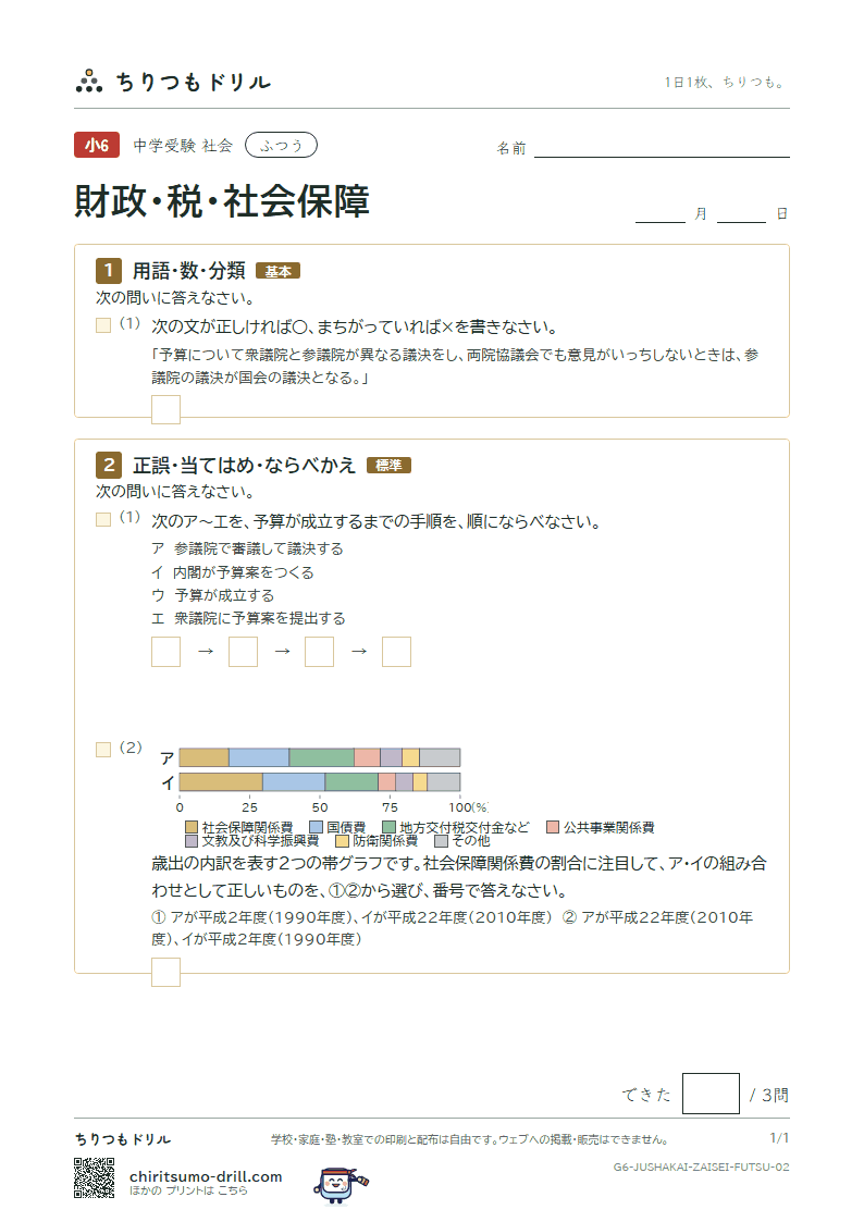 財政・税・社会保障 ふつう その2の見本