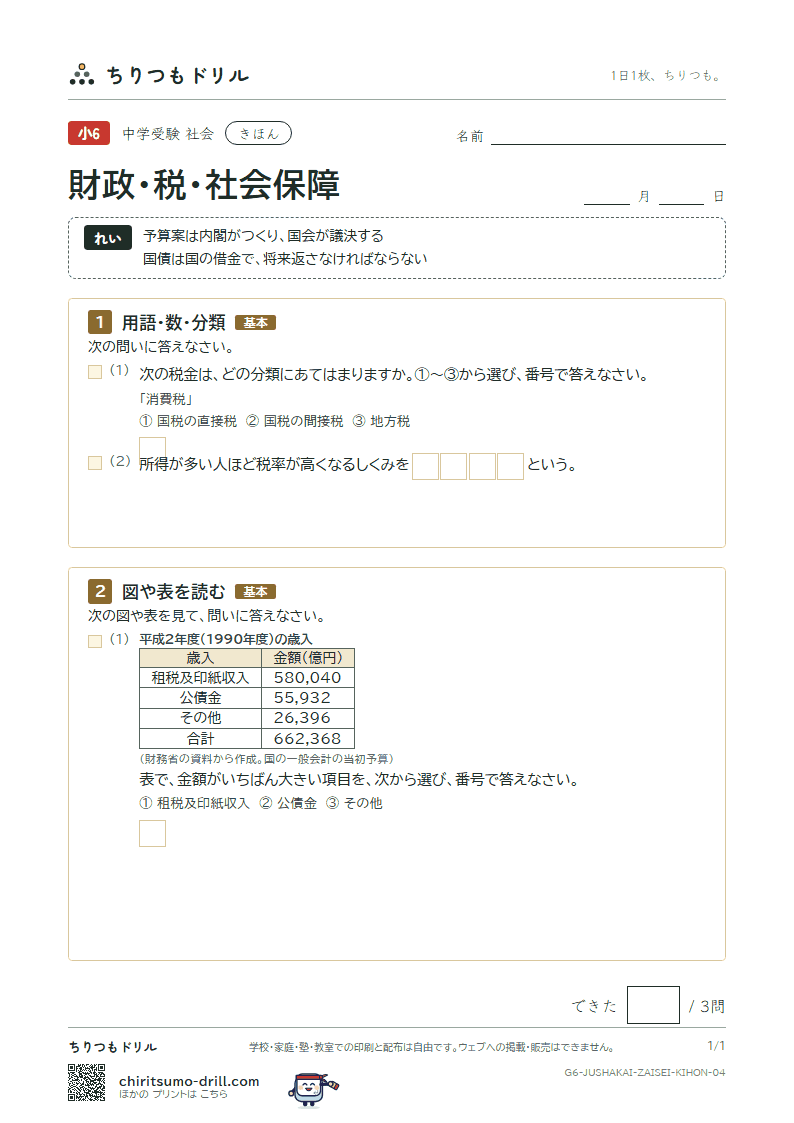 財政・税・社会保障 きほん その4の見本