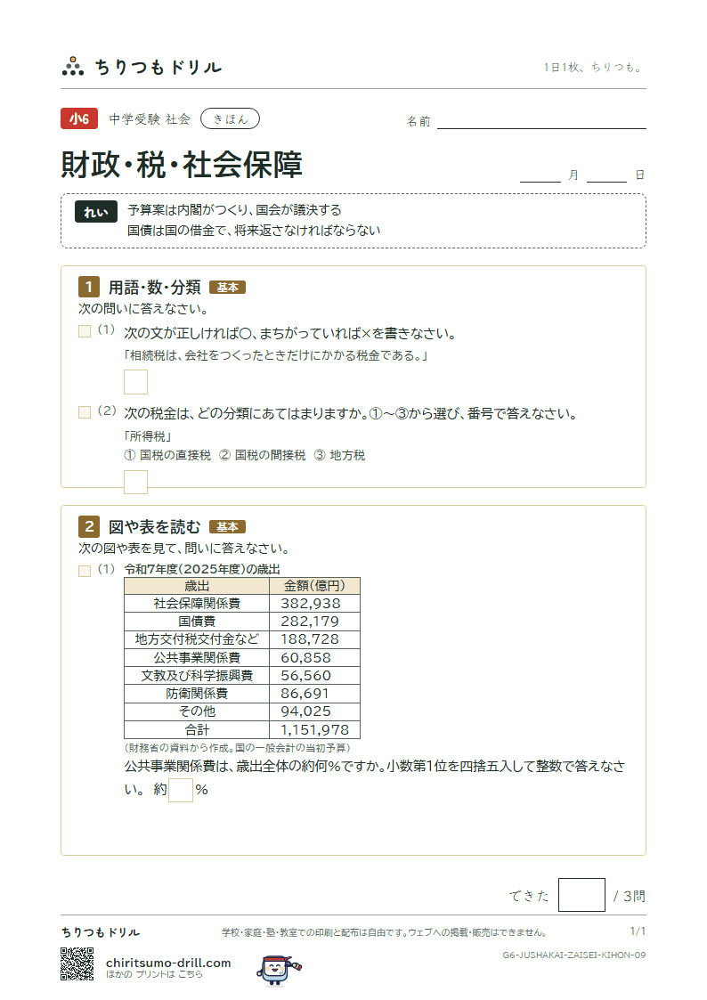財政・税・社会保障 きほん その9の見本