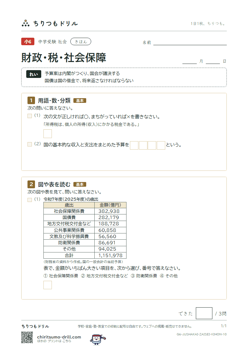 財政・税・社会保障 きほん その10の見本