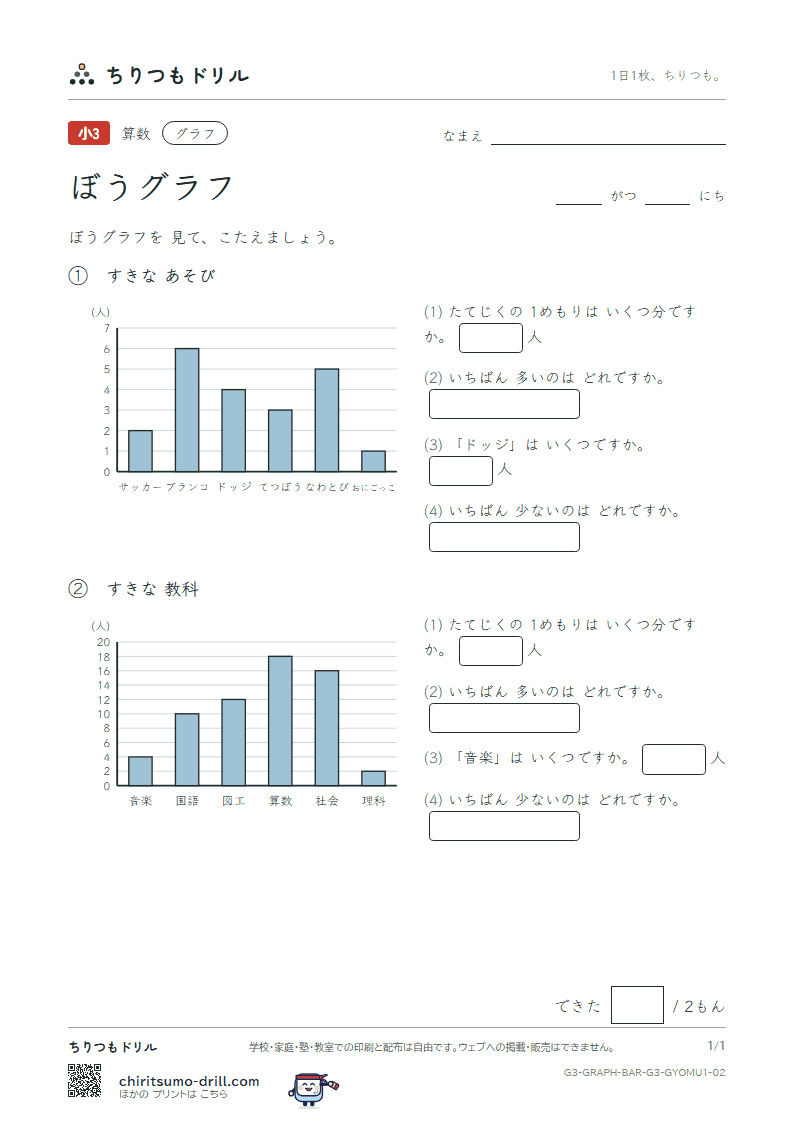 ぼうグラフ よむ(きほん) その2の見本
