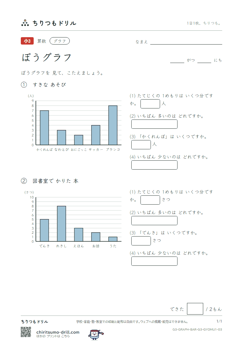 ぼうグラフ よむ(きほん) その3の見本