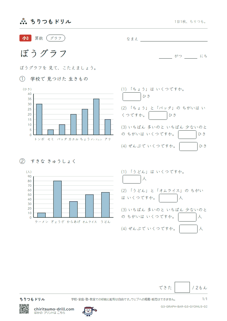 ぼうグラフ よむ(おうよう) その2の見本