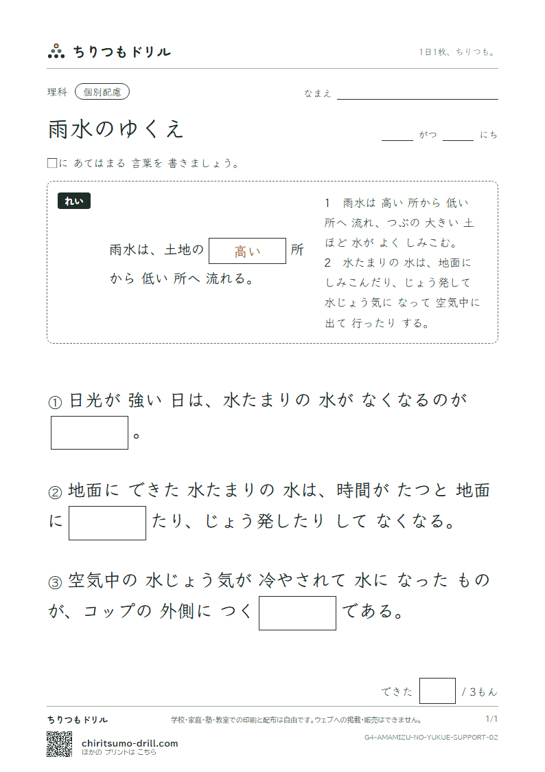 雨水のゆくえ 大きな枠つき その2の見本