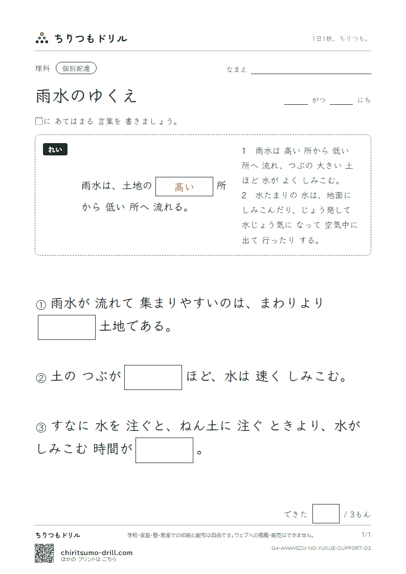 雨水のゆくえ 大きな枠つき その3の見本