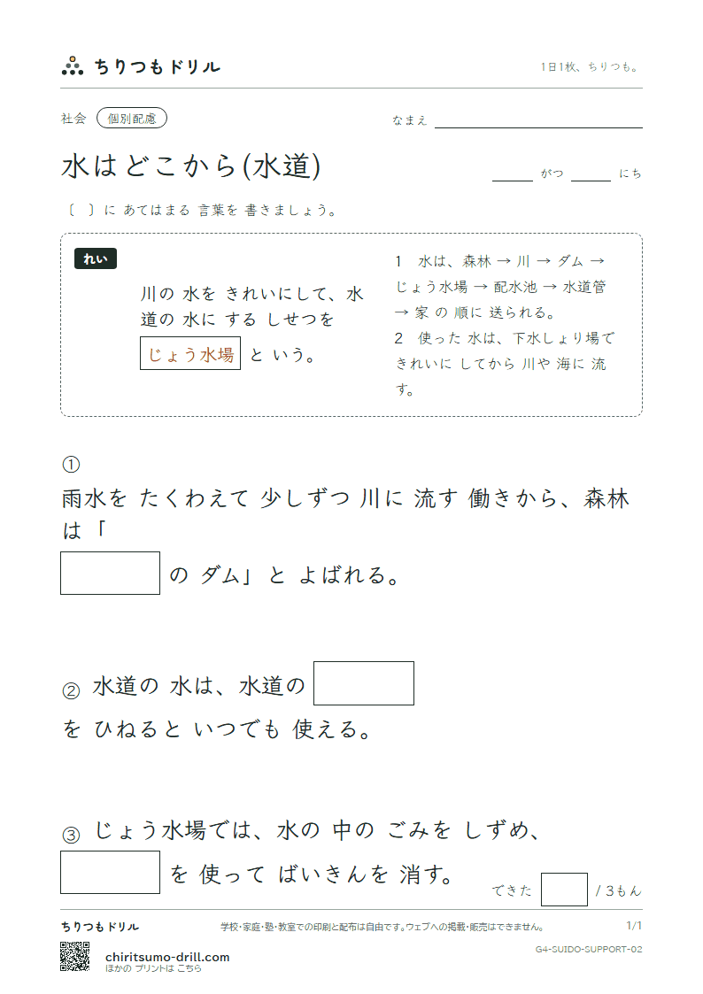 水はどこから(水道) 大きな枠つき その2の見本