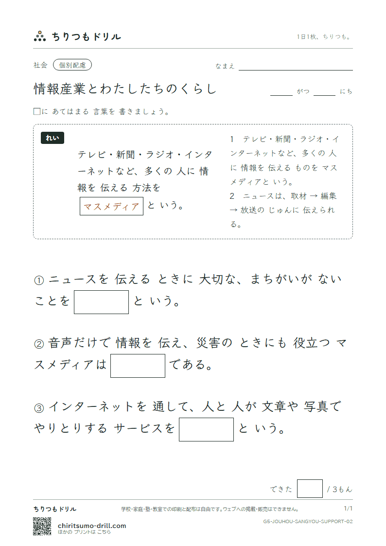情報産業とわたしたちのくらし 大きな枠つき その2の見本