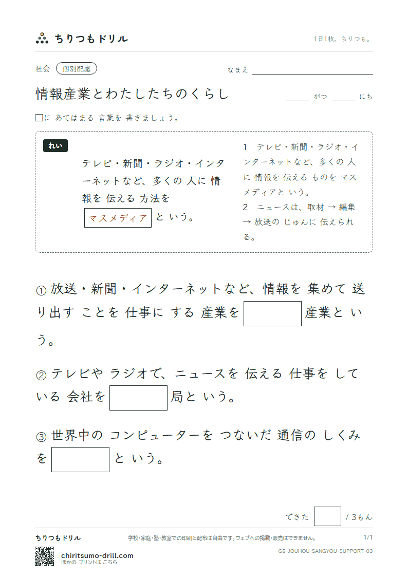 情報産業とわたしたちのくらし 大きな枠つき その3の見本
