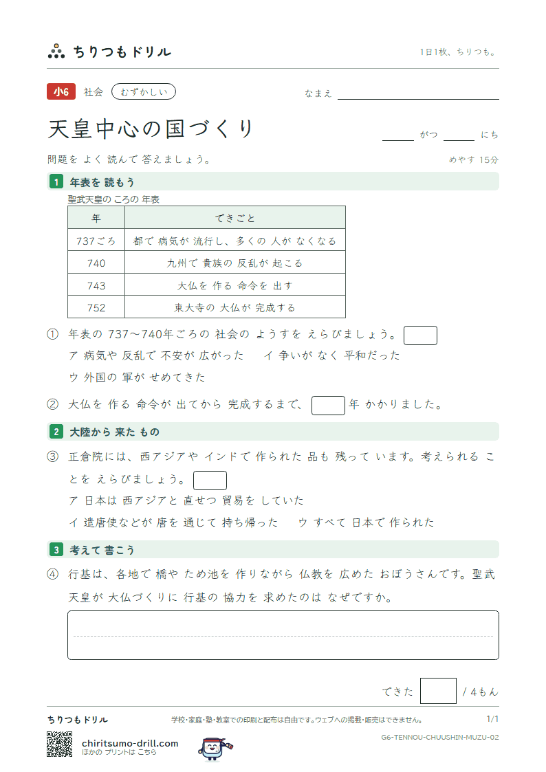 天皇中心の国づくり むずかしい その2の見本